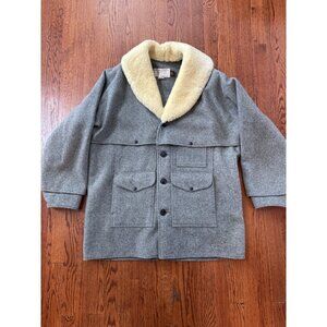 VTG Filson Mackinaw Wool Packer Coat Gray Size 50 Shearling Style 48 USA MINT